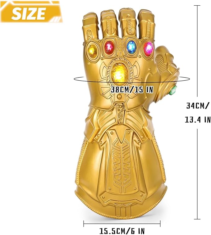 Thanos Infinity War Gauntlet w/LED Light Glove For Adults Size Avengers Costume Toy