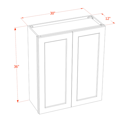 30 in. W x 12 in. D x 36 in. H Plywood Shaker Wall Kitchen Cabinet in White