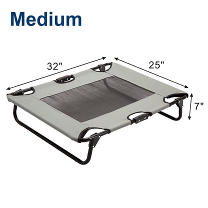 Elevated Pet Cot Dog Raised Bed In/Outdoor Breathable Camping Lounger Sleeper 32"x25"x7"