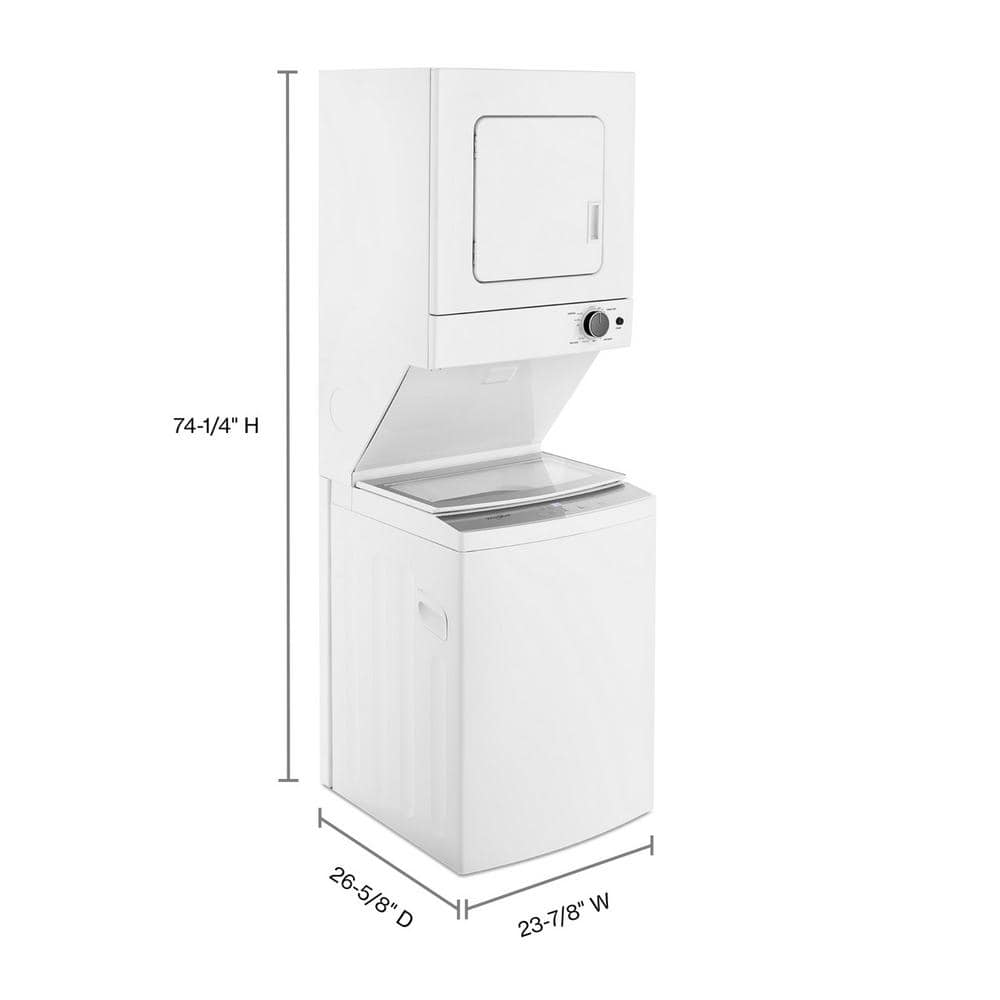 Whirlpool - 1.6 cu. ft. White All-in-One Vented Electric Washer Dryer Combo with 6-Wash Cycles and Wrinkle Shield